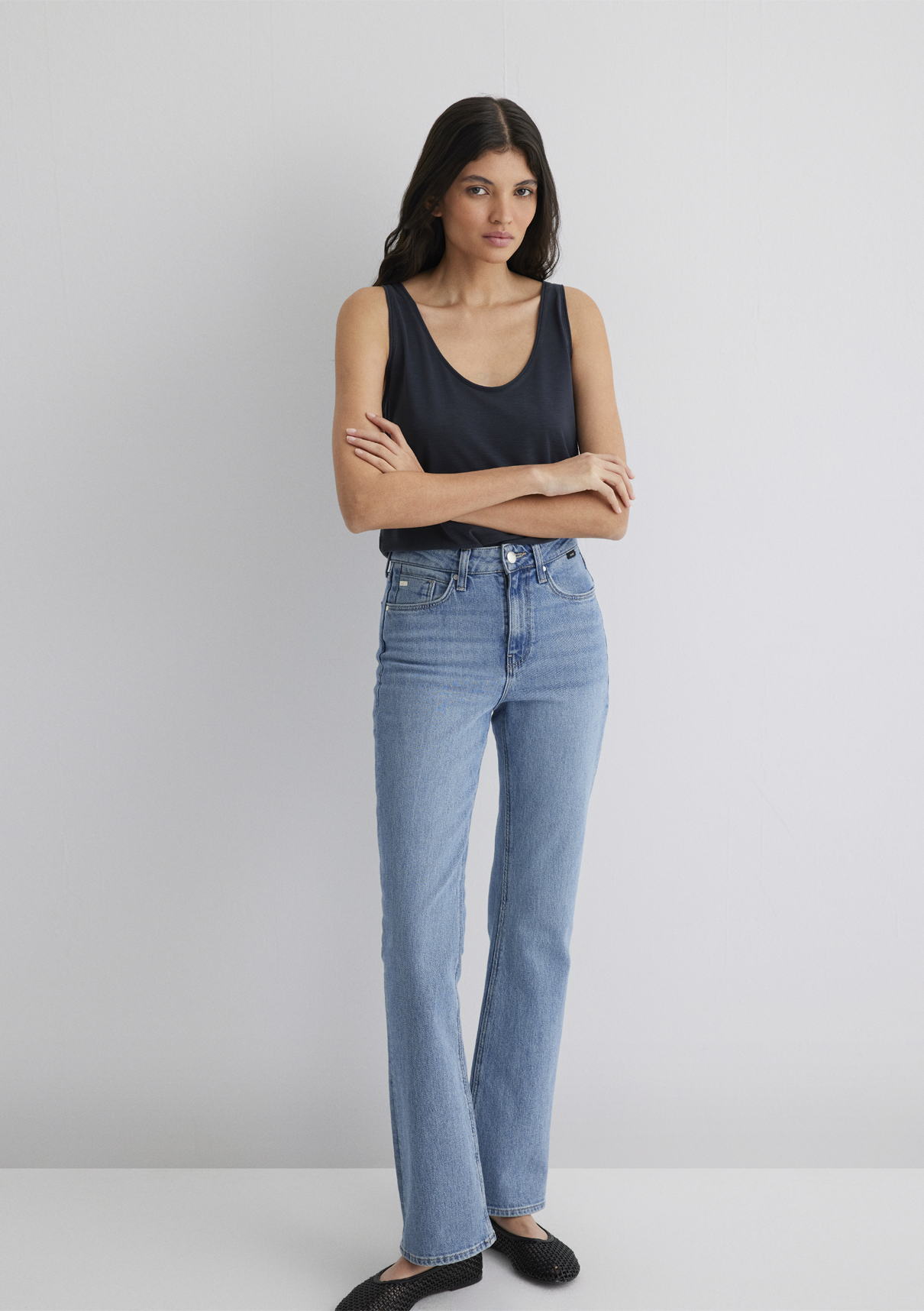 Mavi (Tencel™) Modal Karışımlı Siyah Atlet görsel 3