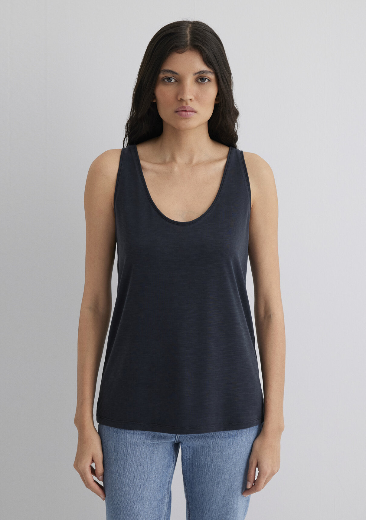Mavi (Tencel™) Modal Karışımlı Siyah Atlet görsel 4