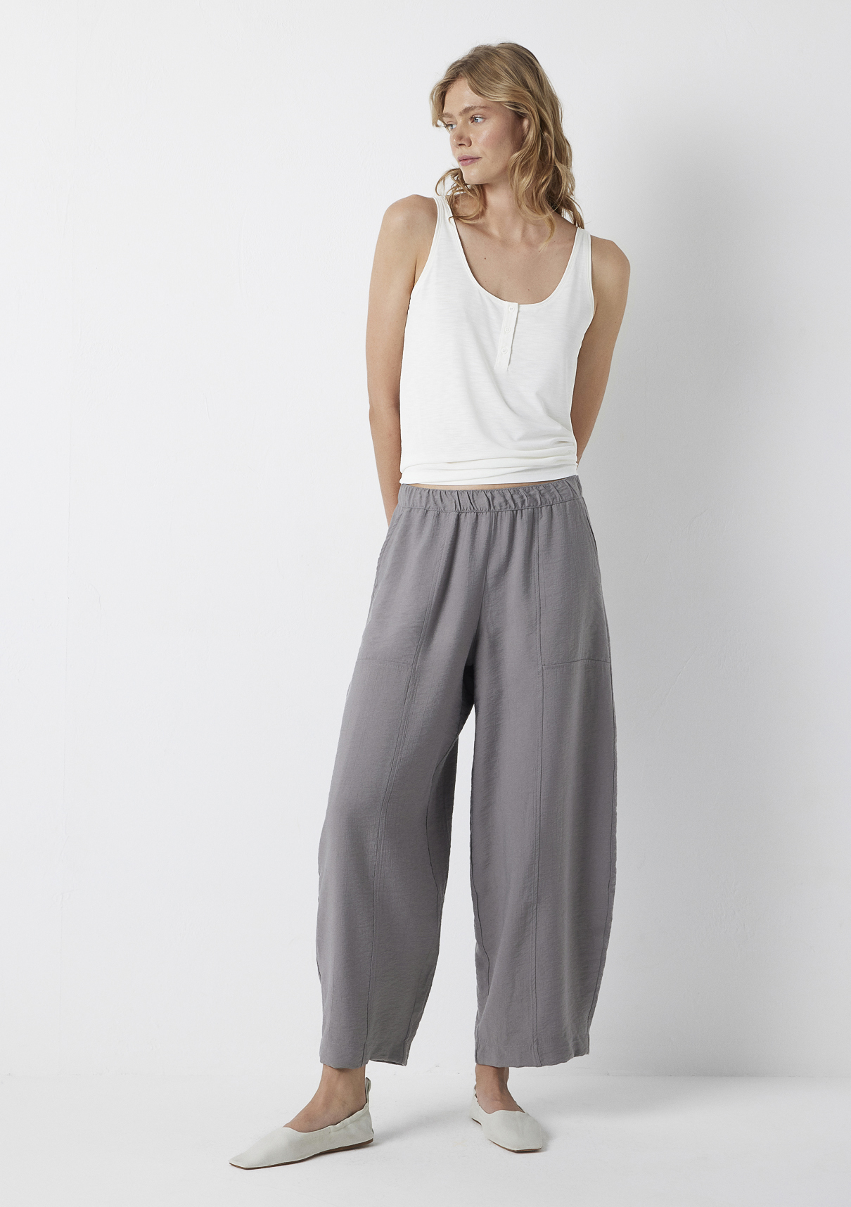 Mavi (Tencel TM) Modal Karışımlı Ekru Atlet görsel 2