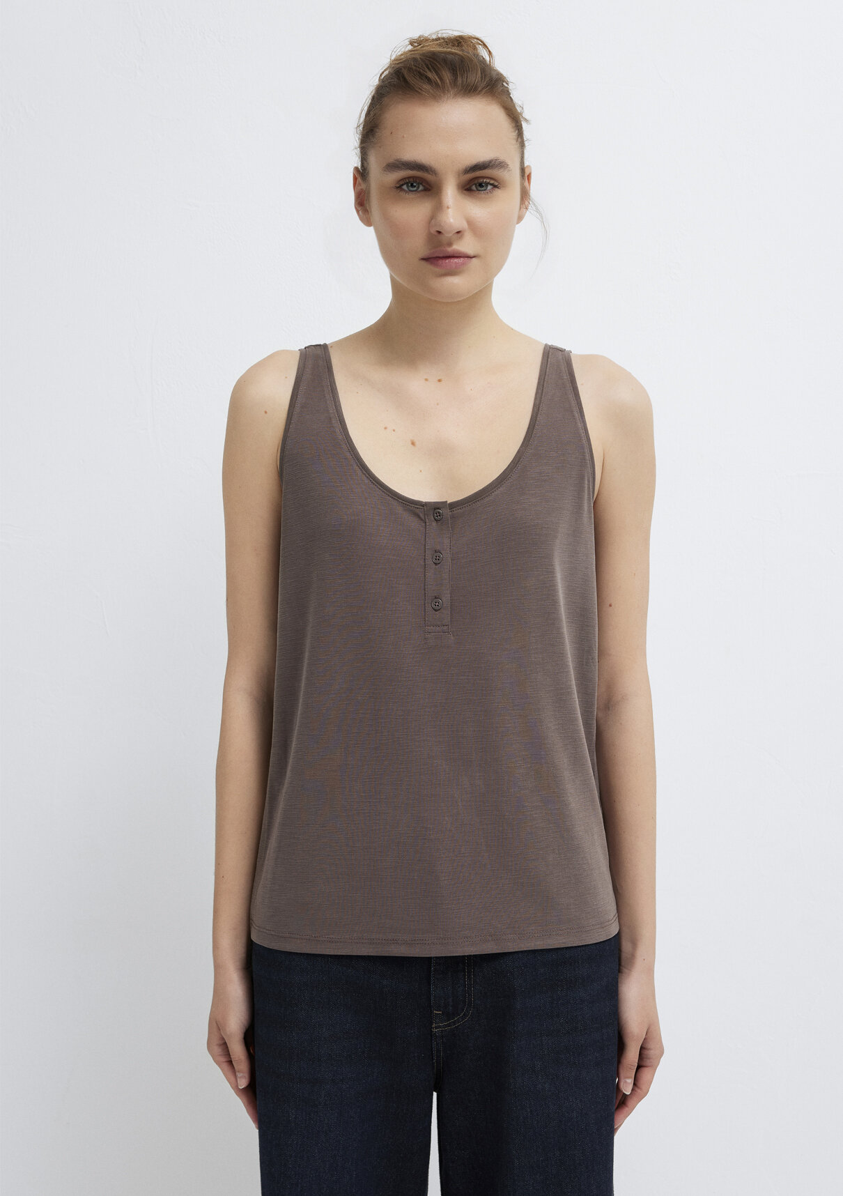 Mavi (Tencel™) Modal Karışımlı Kahverengi Atlet görsel 3