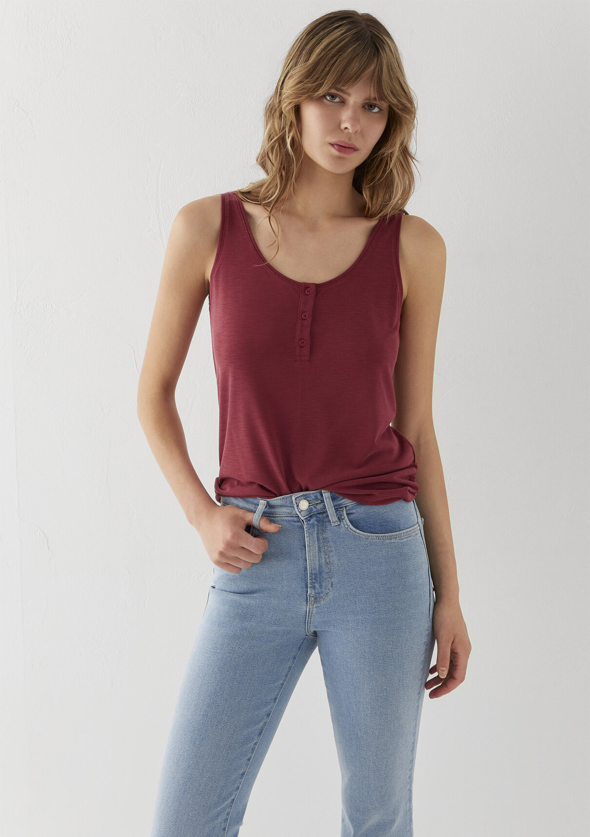 Mavi (Tencel TM) Modal Karışımlı Bordo Atlet