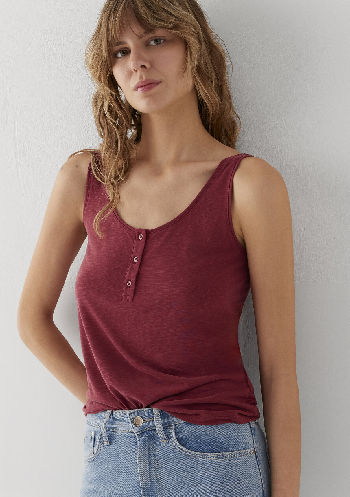 Mavi (Tencel TM) Modal Karışımlı Bordo Atlet görsel 2
