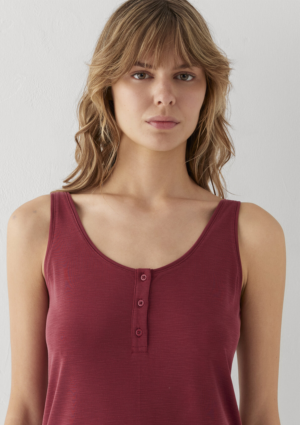 Mavi (Tencel TM) Modal Karışımlı Bordo Atlet görsel 6