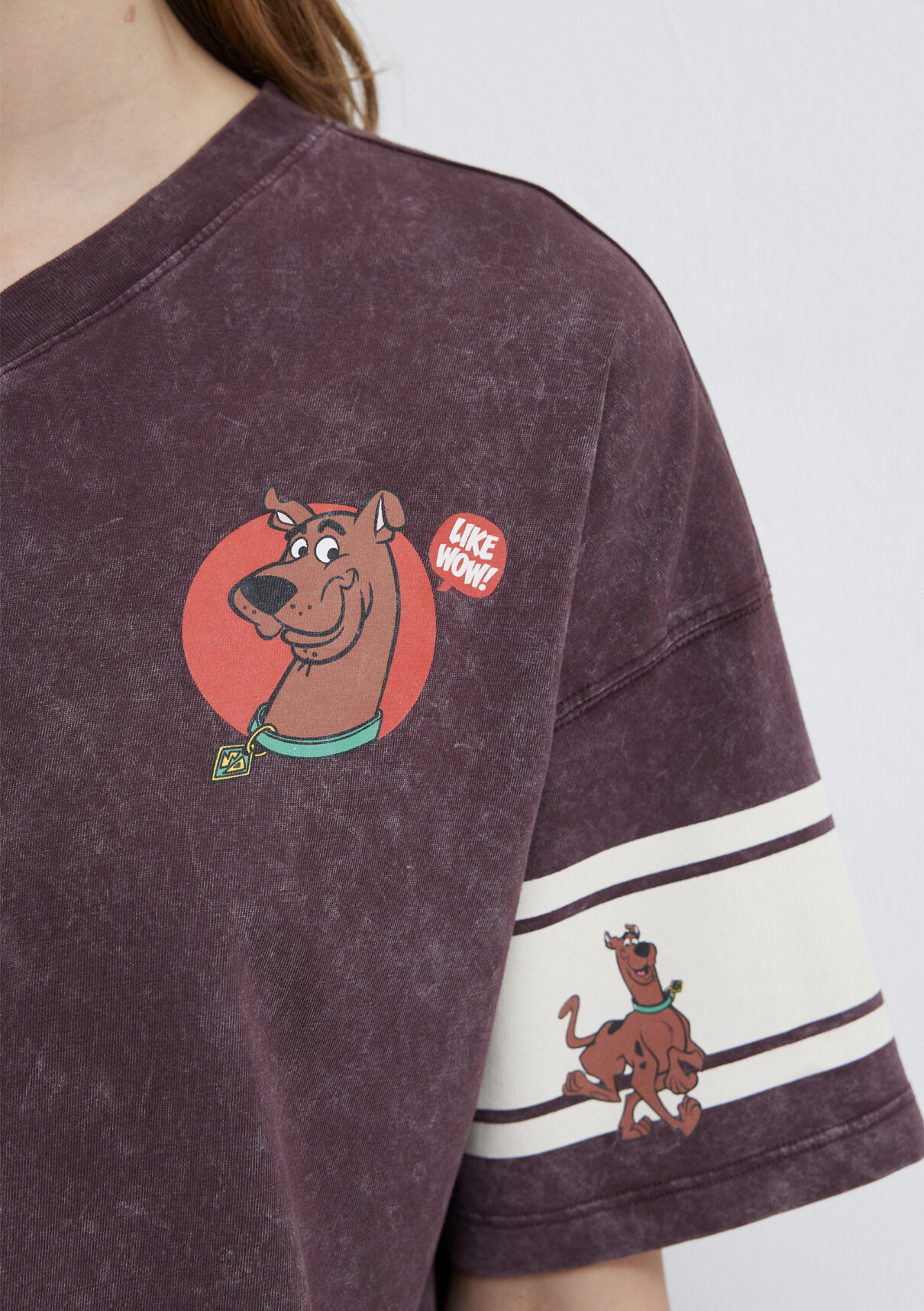 Mavi Scooby Doo Baskılı Mor Tişört görsel 8
