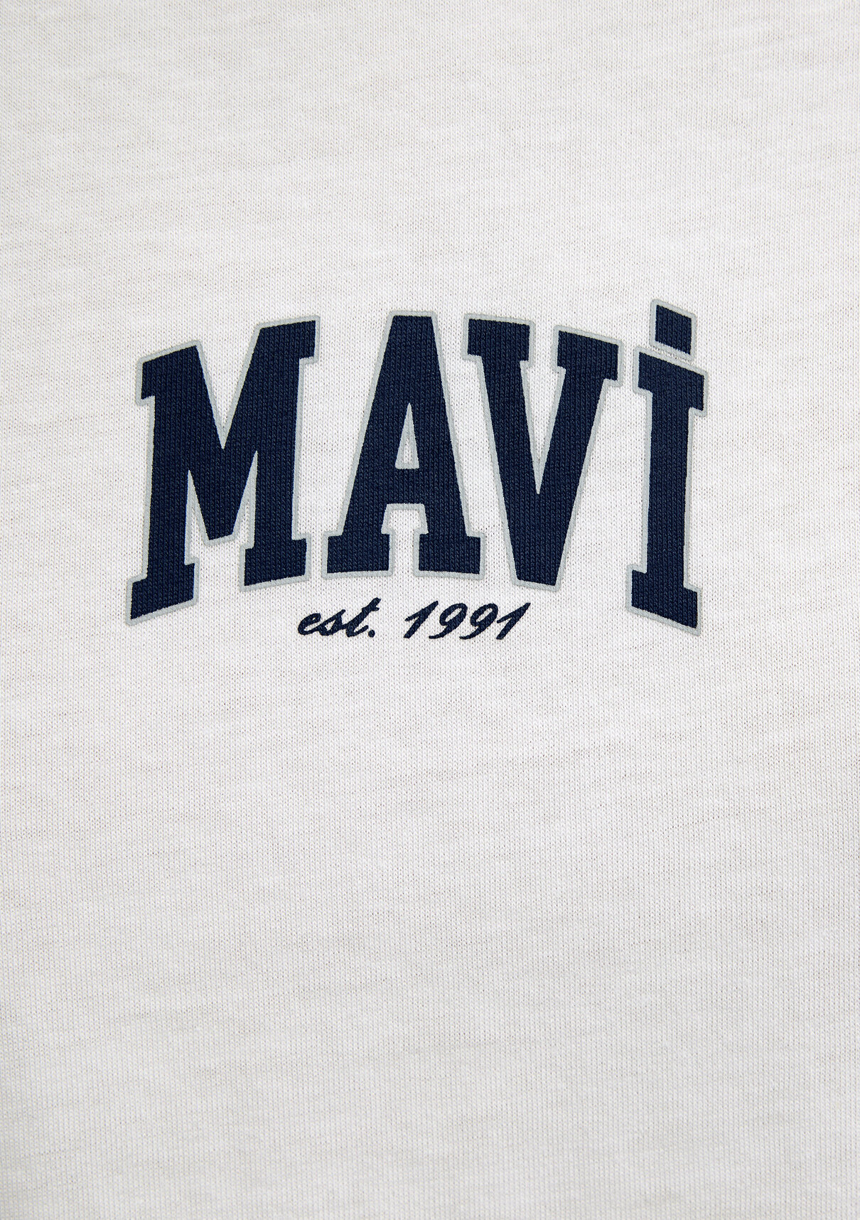 Mavi Logo Baskılı Ekru Tişört görsel 7