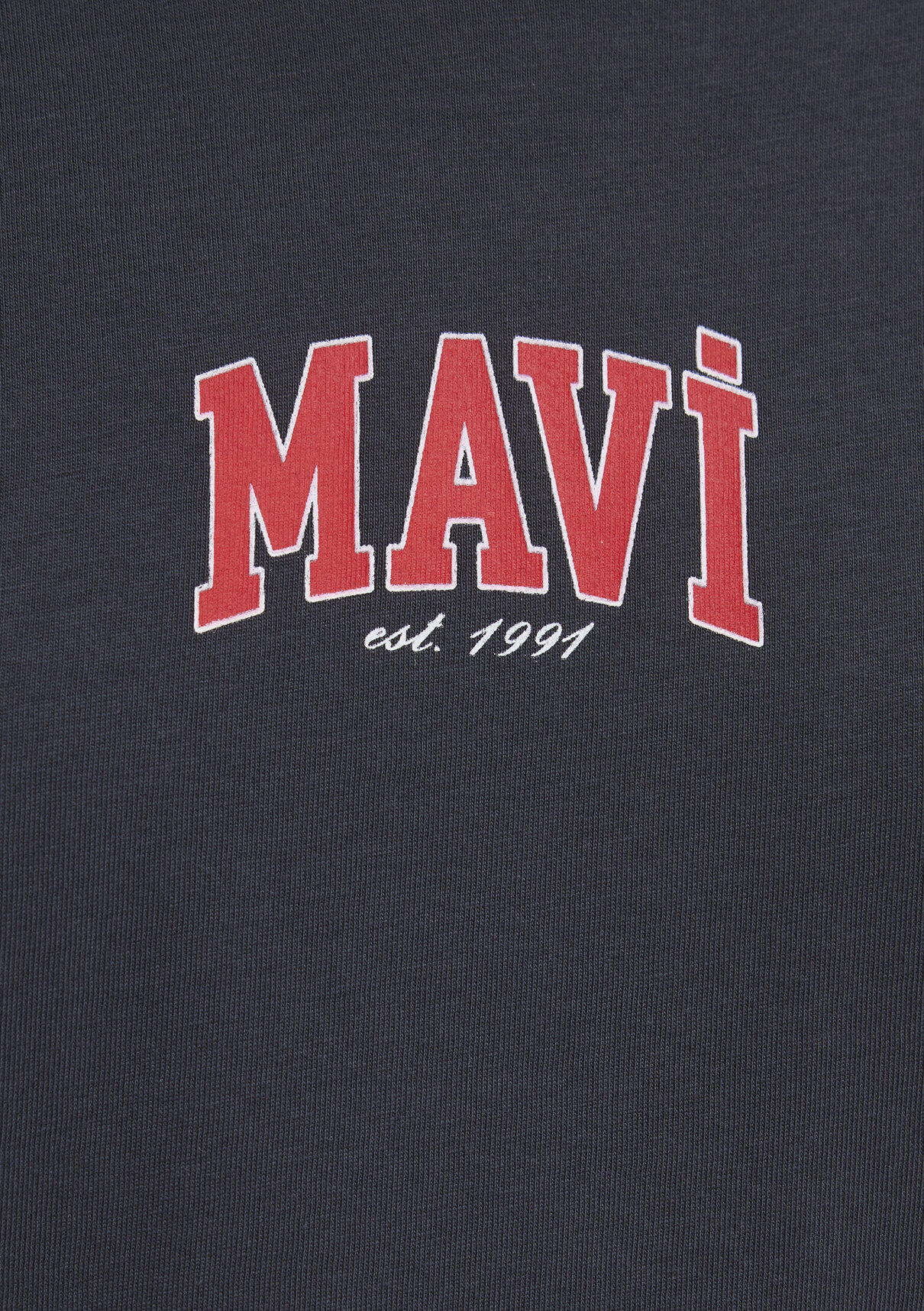 Mavi Logo Baskılı Antrasit Tişört görsel 7