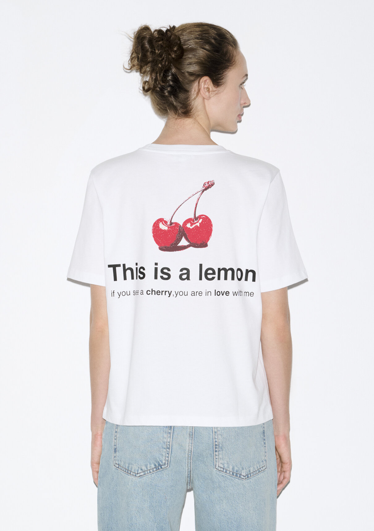 Mavi This Is A Lemon Sırt Baskılı Beyaz Tişört görsel 5
