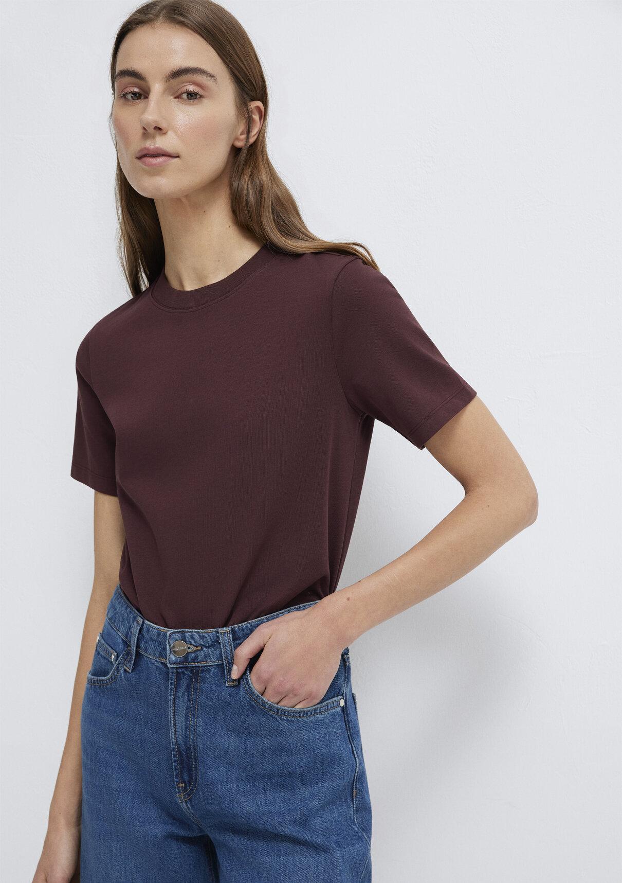 Mavi Bordo Basic Tişört