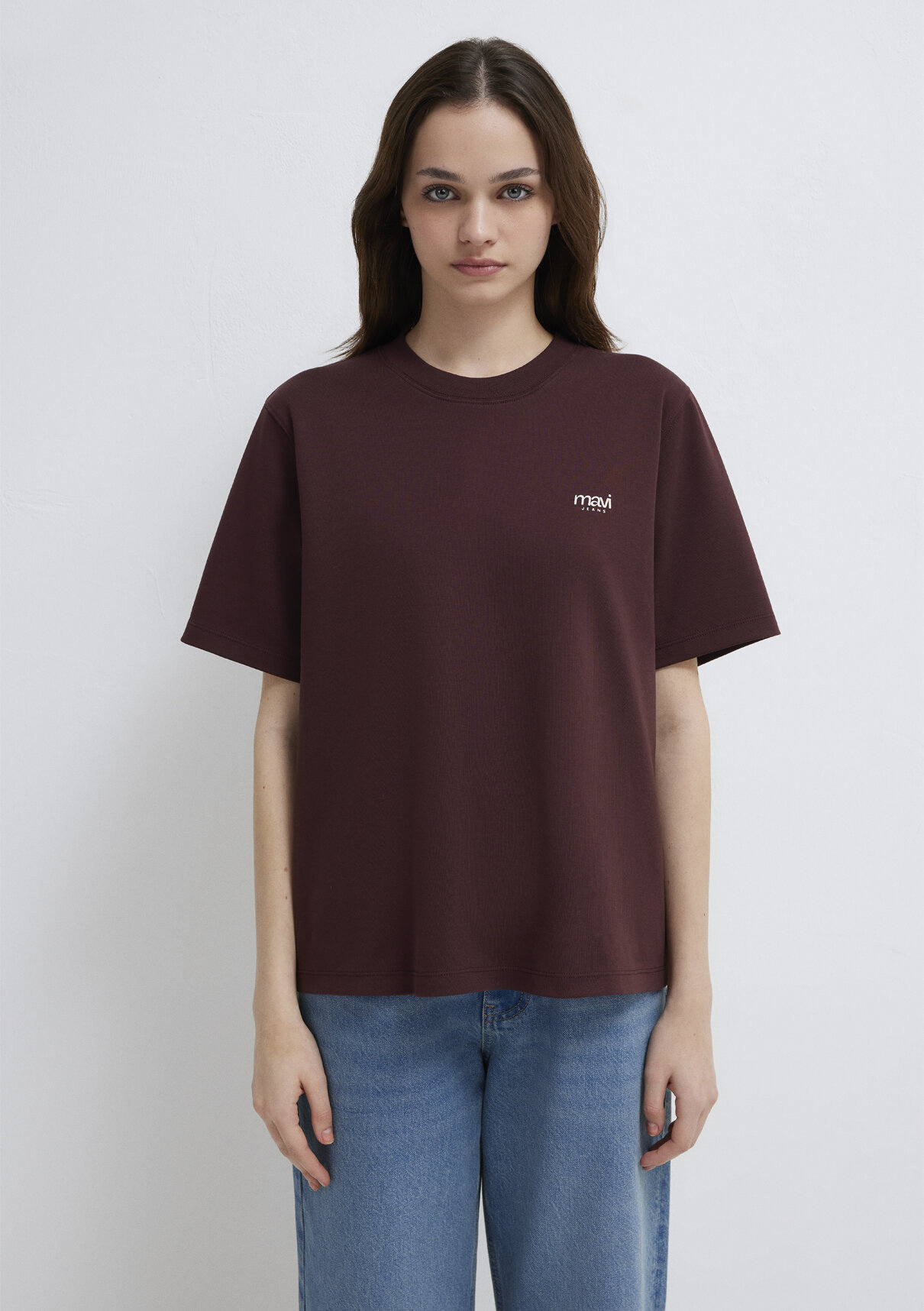 Mavi Jeans Baskılı Bordo Tişört görsel 3