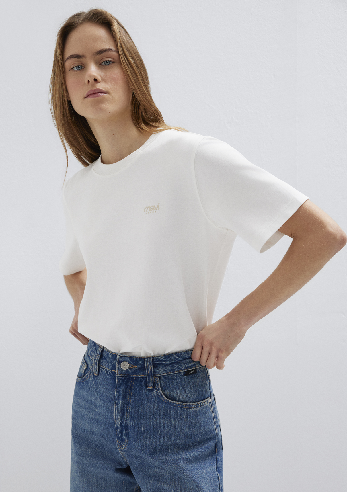 Mavi Jeans Baskılı Ekru Tişört