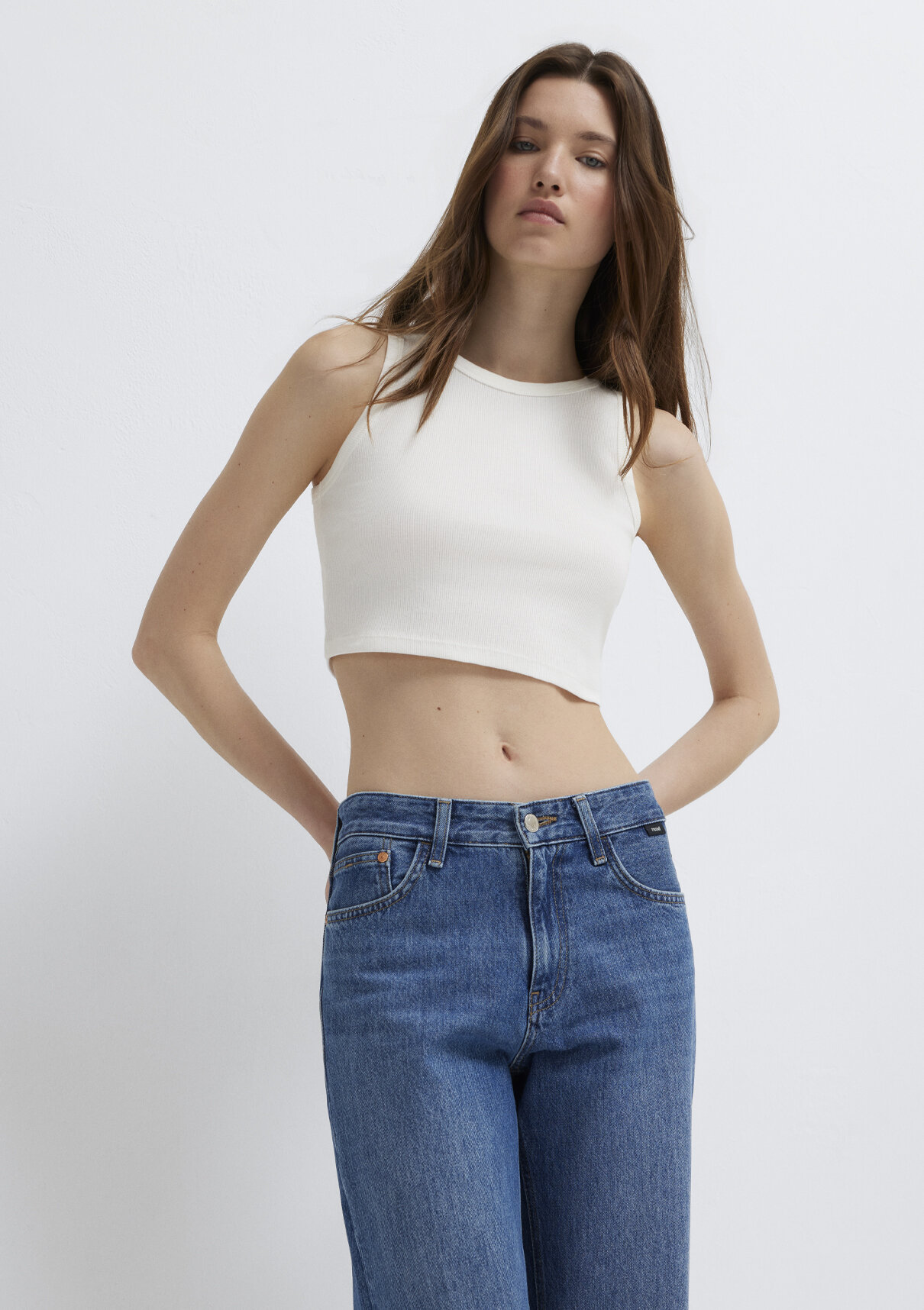 Mavi Ekru Crop Atlet görsel 2
