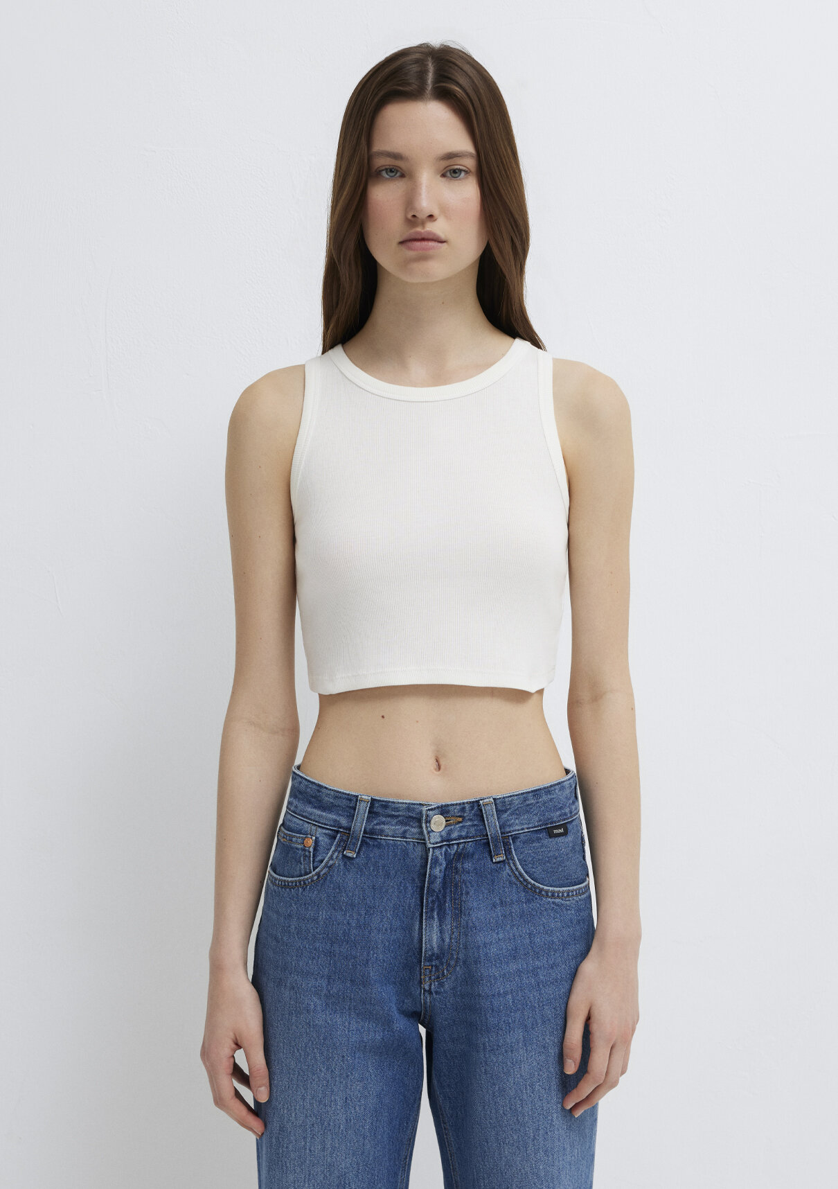 Mavi Ekru Crop Atlet görsel 4