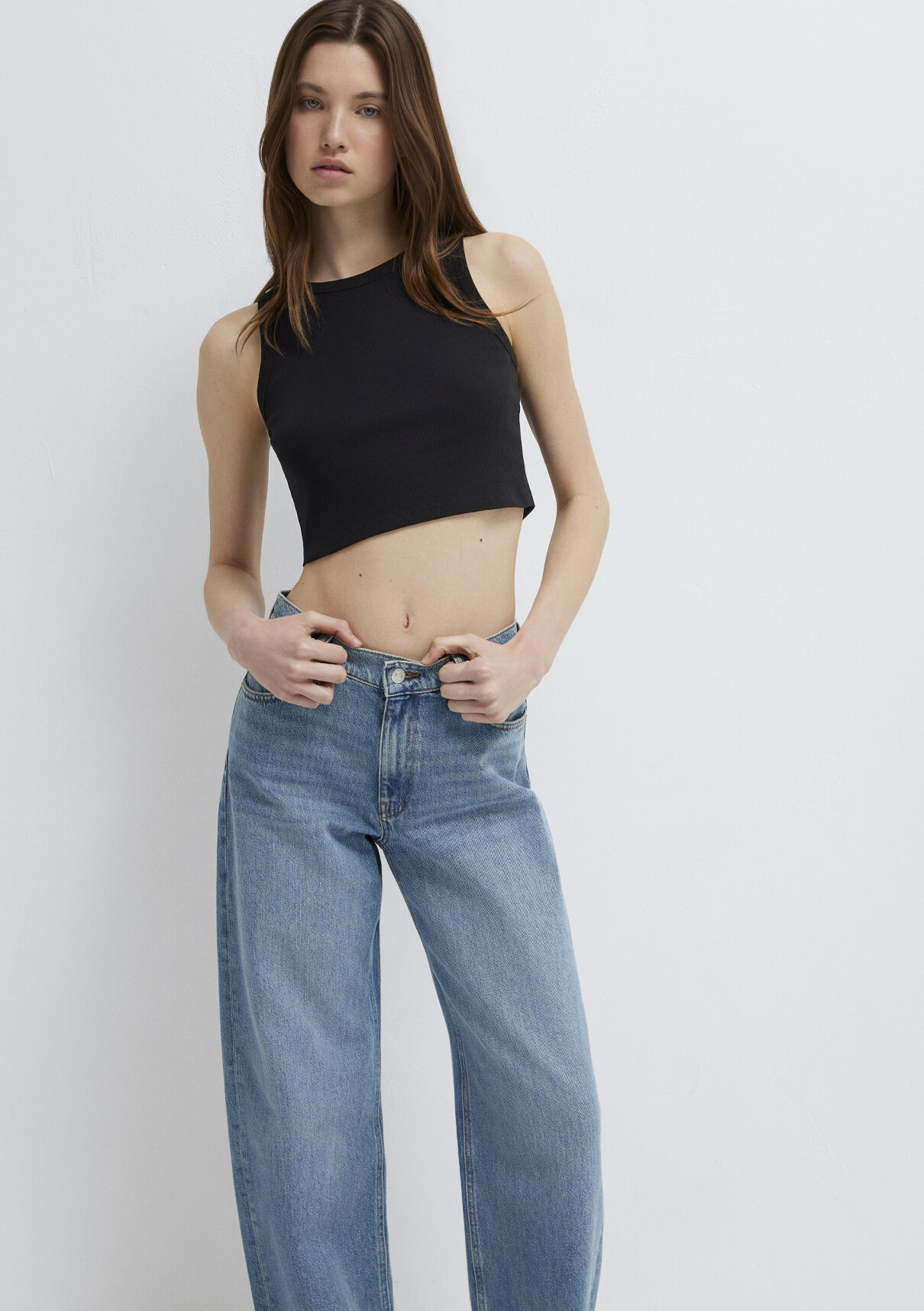 Mavi Siyah Crop Atlet