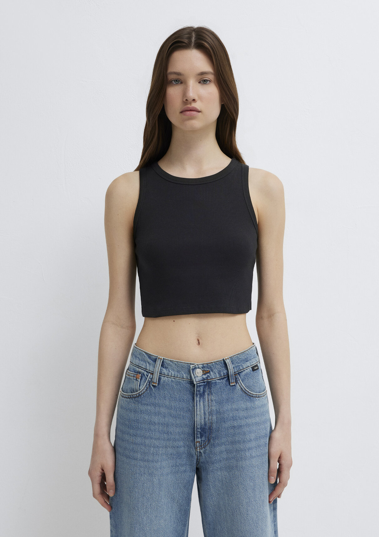 Mavi Siyah Crop Atlet görsel 3