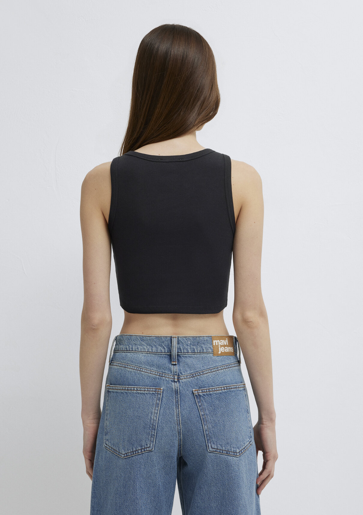 Mavi Siyah Crop Atlet görsel 5