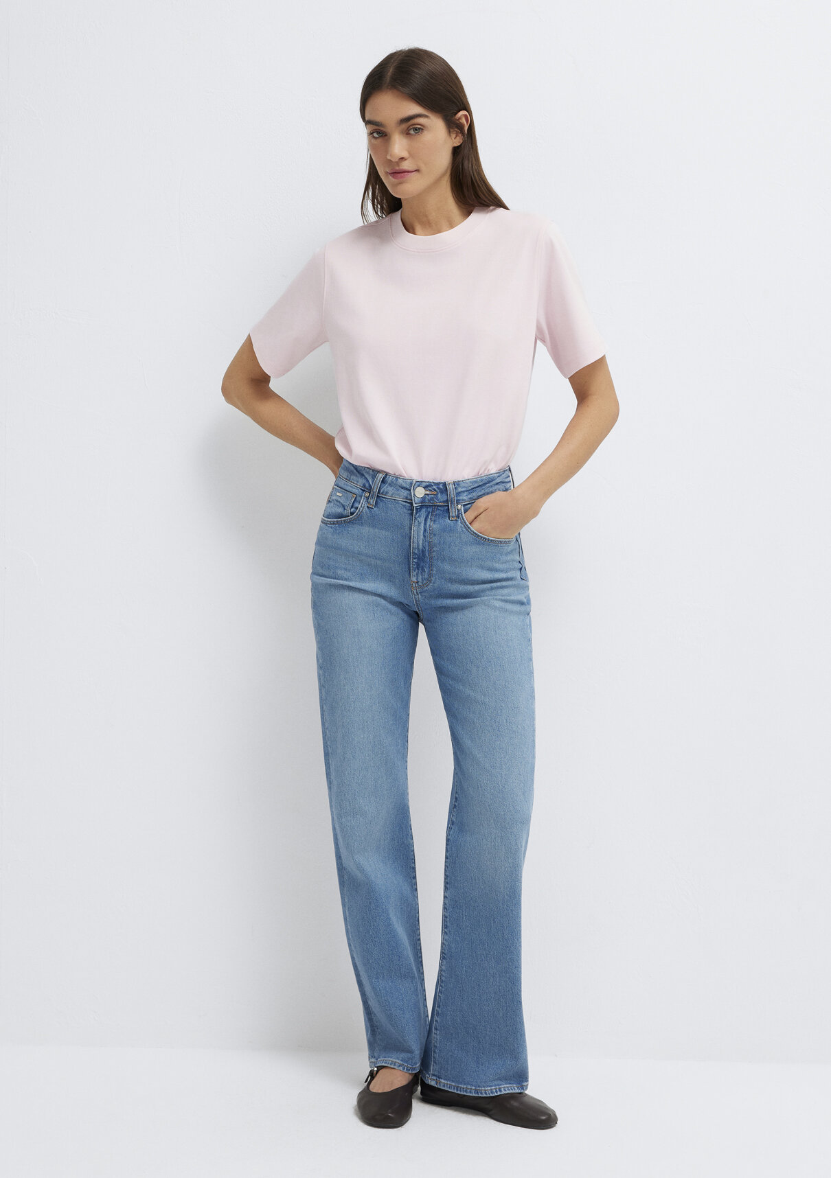 Mavi Pembe Basic İnterlok Tişört