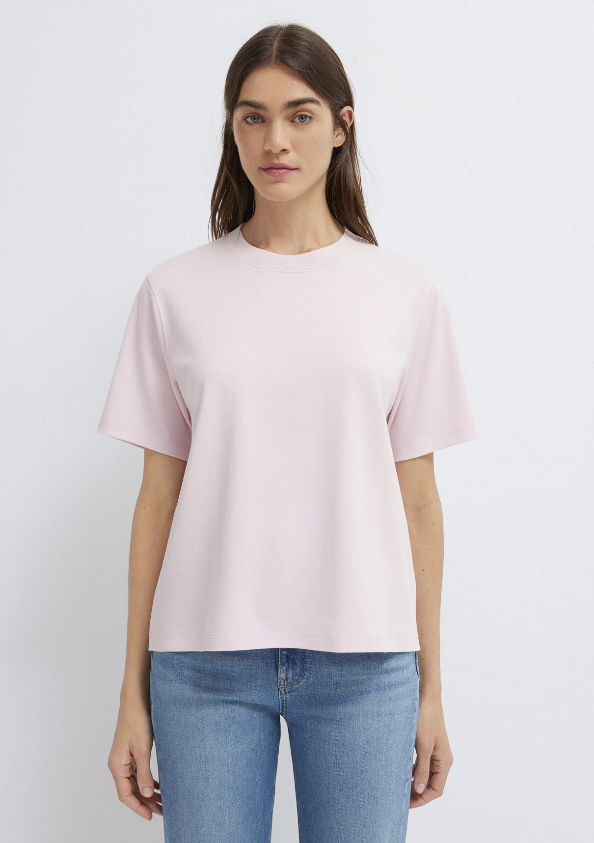 Mavi Pembe Basic İnterlok Tişört görsel 3