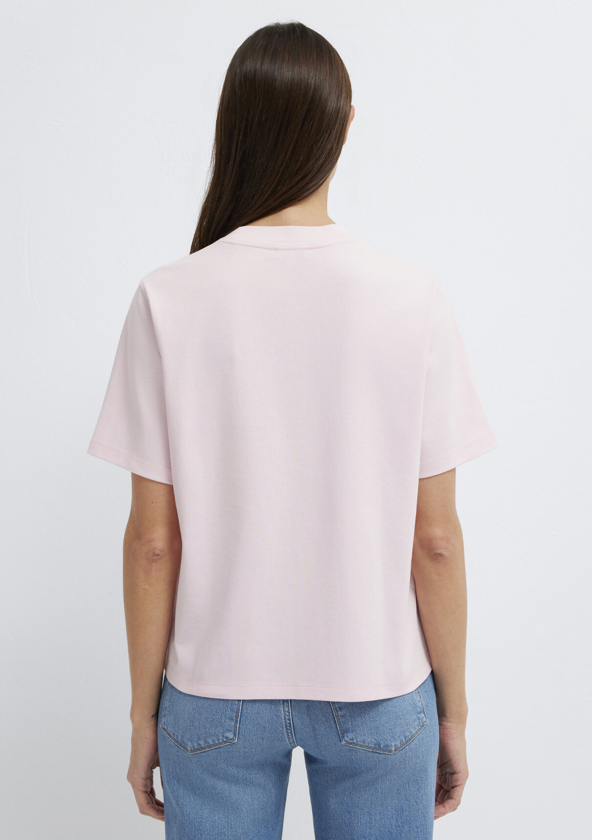 Mavi Pembe Basic İnterlok Tişört görsel 5