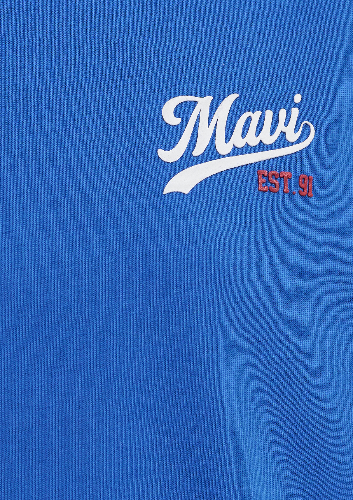 Mavi Logo Baskılı Mavi Tişört görsel 8
