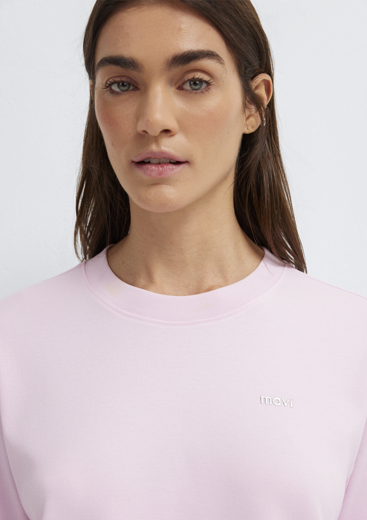 Mavi Logo Baskılı Pembe Tişört görsel 6