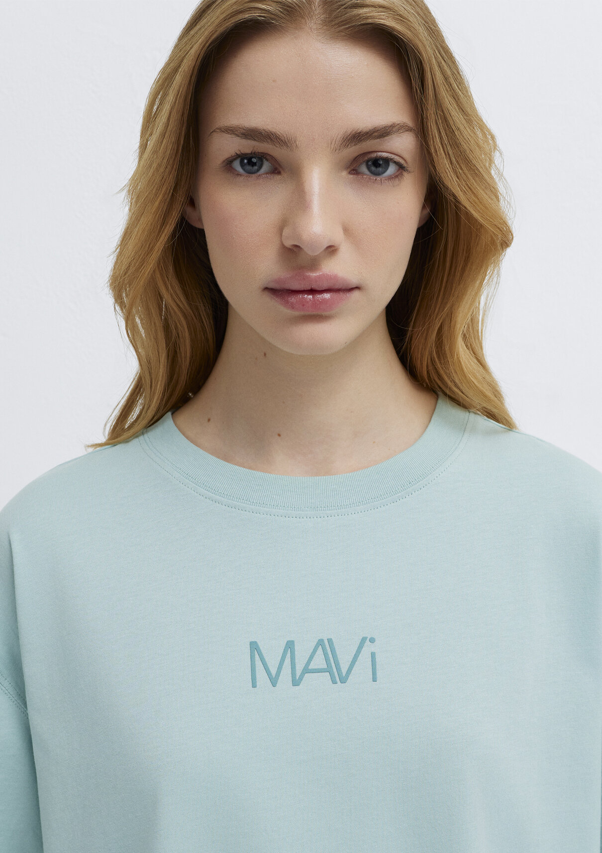 Mavi Logo Baskılı Yeşil Tişört görsel 7