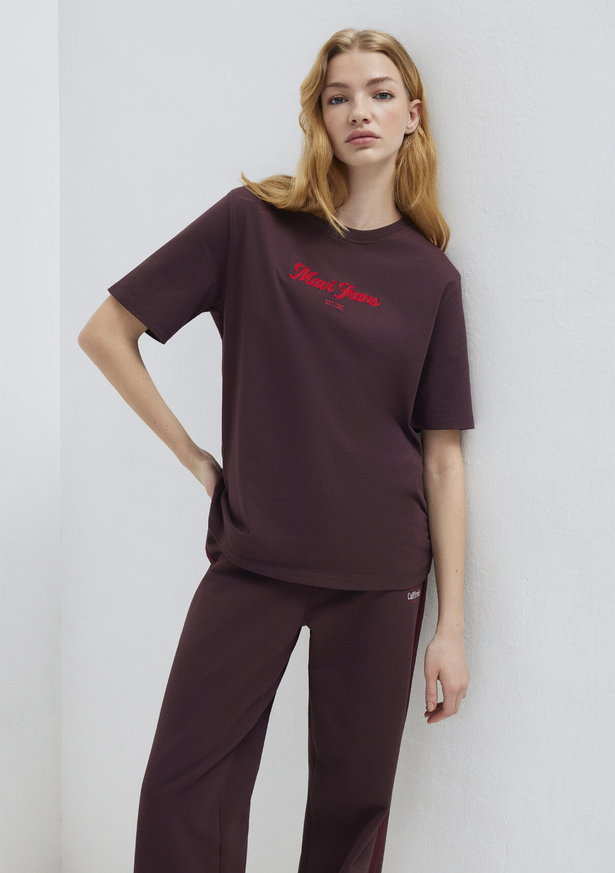 Mavi Jeans Baskılı Bordo Tişört görsel 2