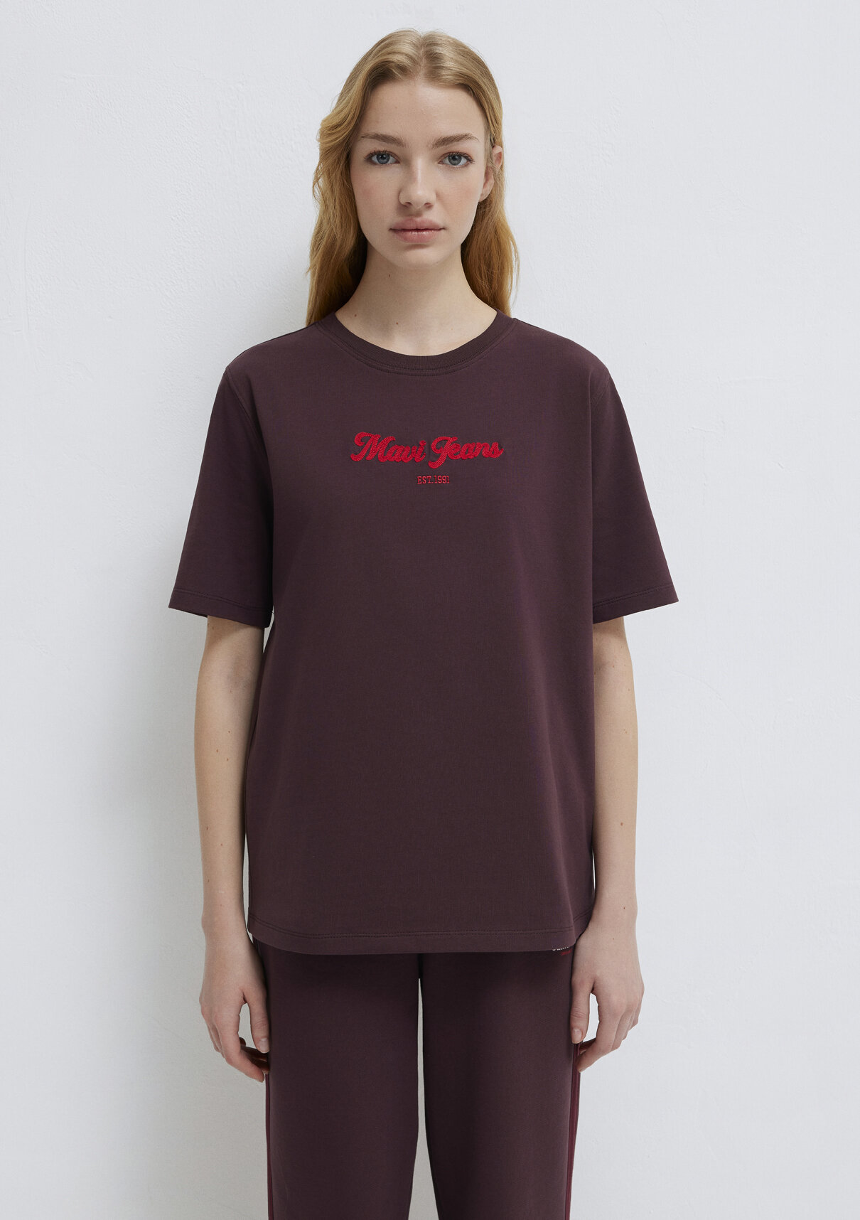 Mavi Jeans Baskılı Bordo Tişört görsel 3