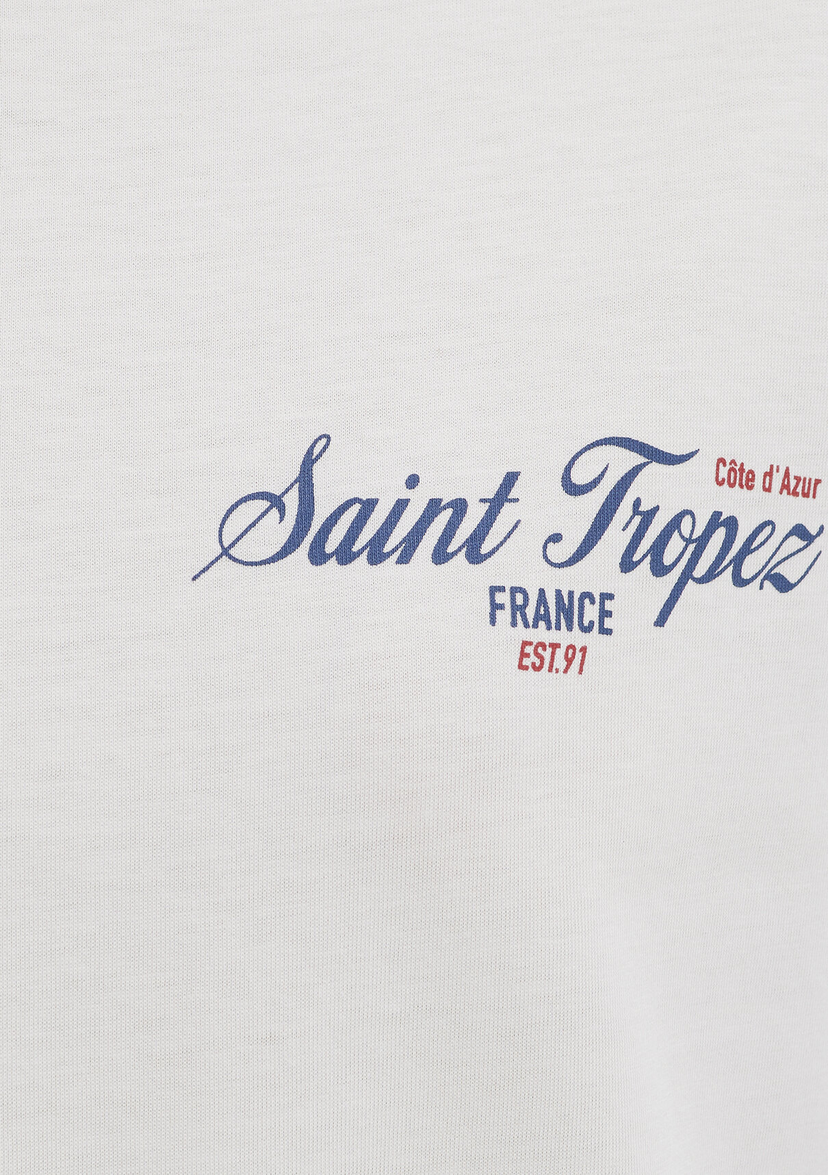 Mavi Saint Tropez Baskılı Ekru Tişört görsel 7