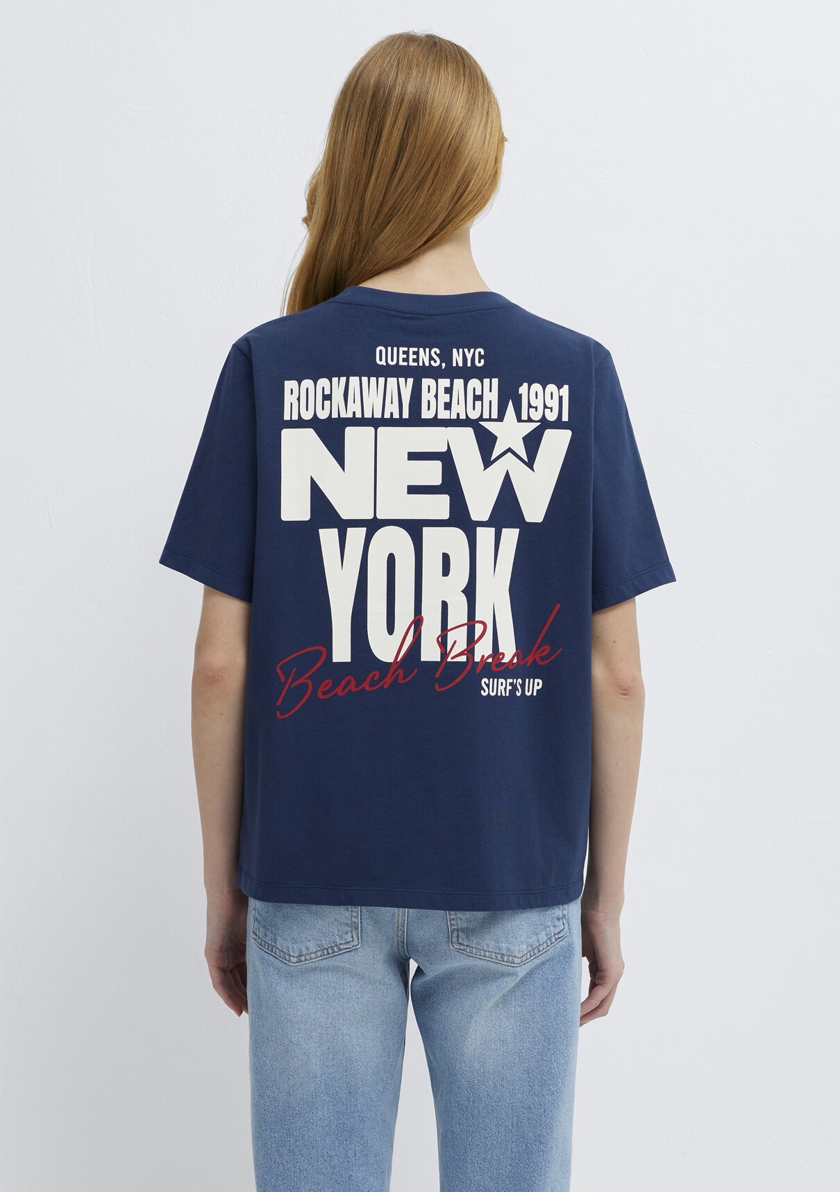 Mavi Newyork Baskılı lacivert Tişört görsel 6