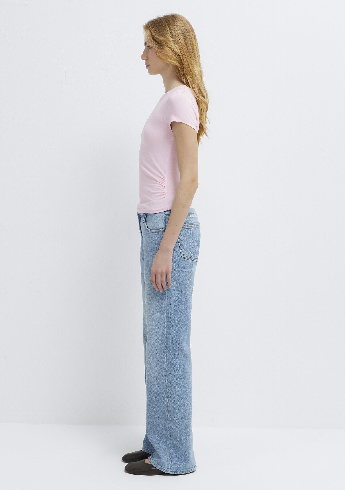 Mavi Pembe Basic Crop Tişört görsel 5