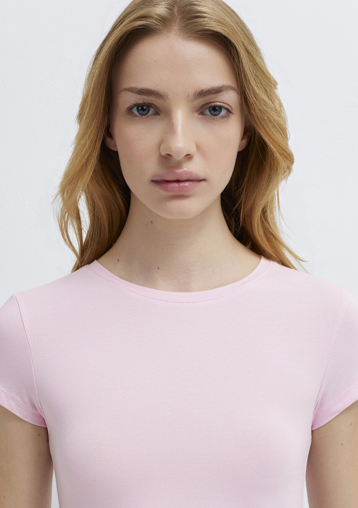 Mavi Pembe Basic Crop Tişört görsel 7