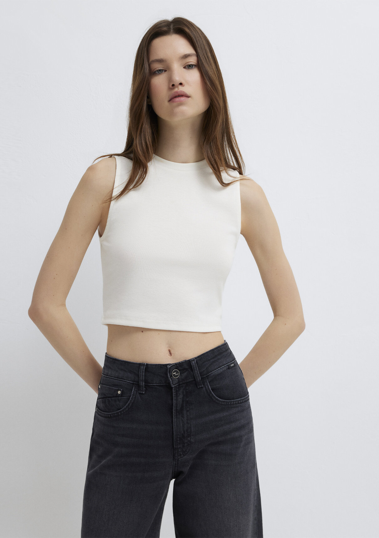 Mavi Ekru Crop Atlet görsel 2