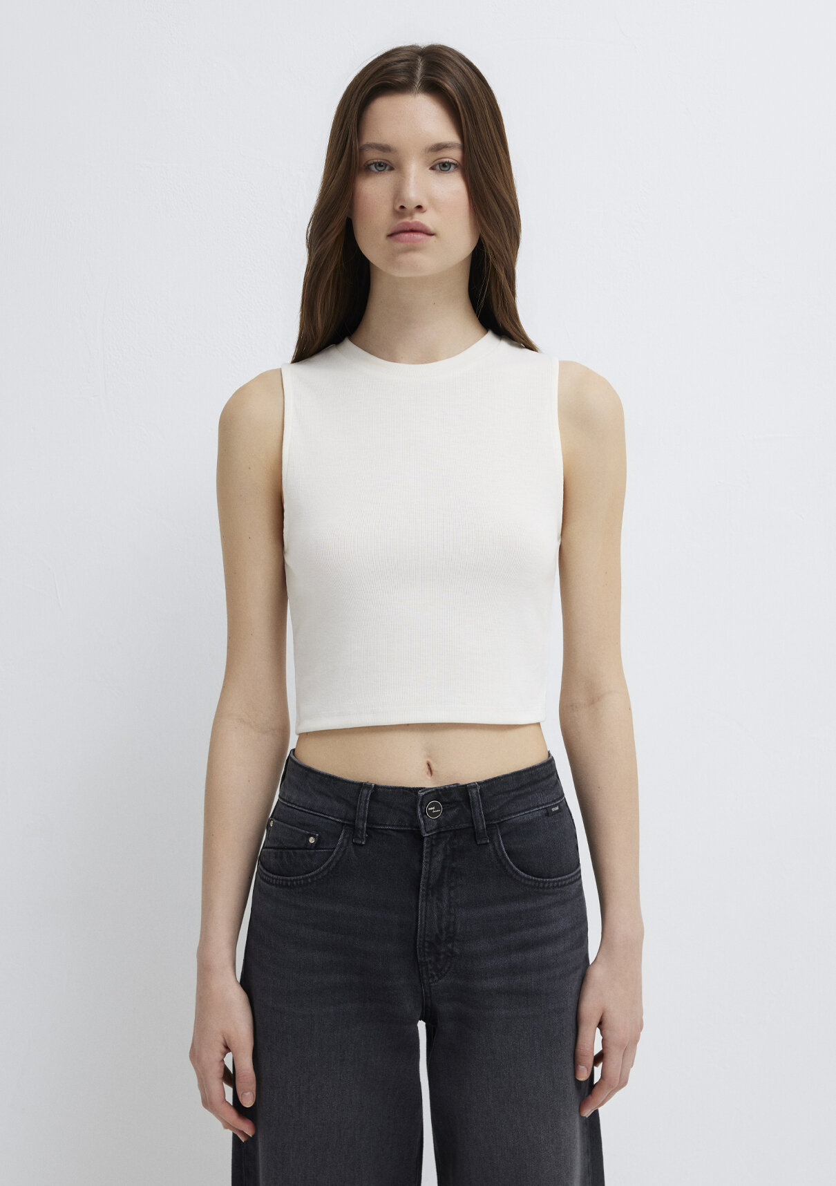 Mavi Ekru Crop Atlet görsel 4