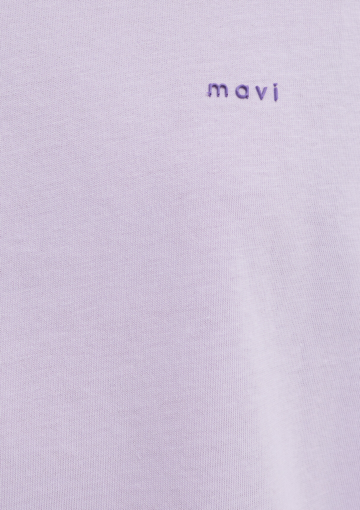 Mavi Logo Baskılı Mor Tişört görsel 8