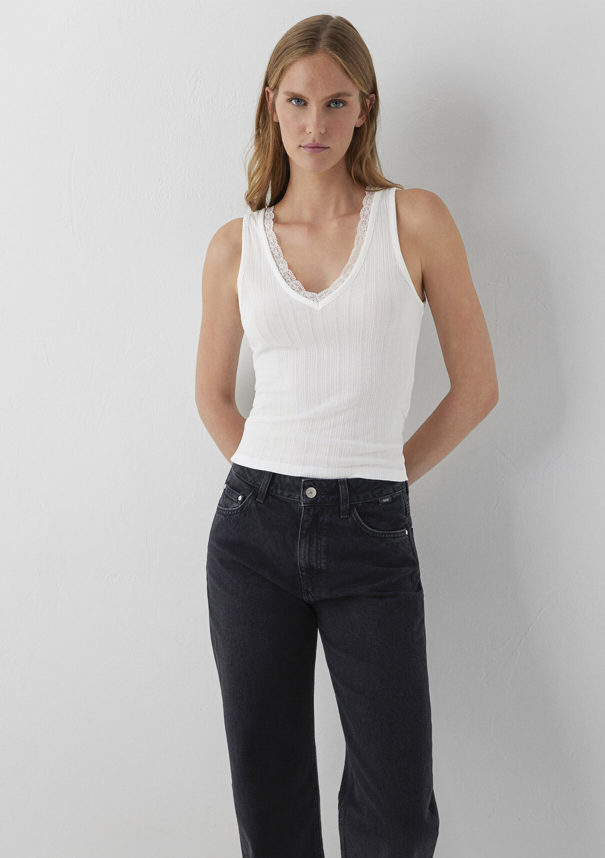 Mavi Modal (Tencel™) Karışımlı Ekru Atlet görsel 2