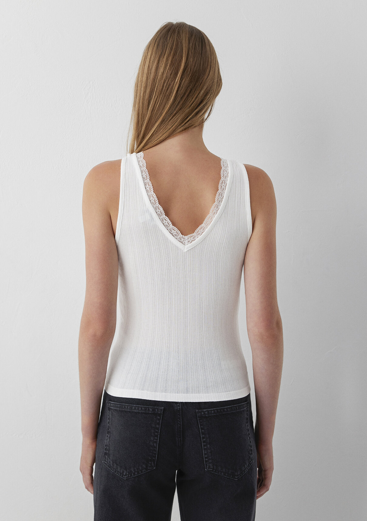 Mavi Modal (Tencel™) Karışımlı Ekru Atlet görsel 5