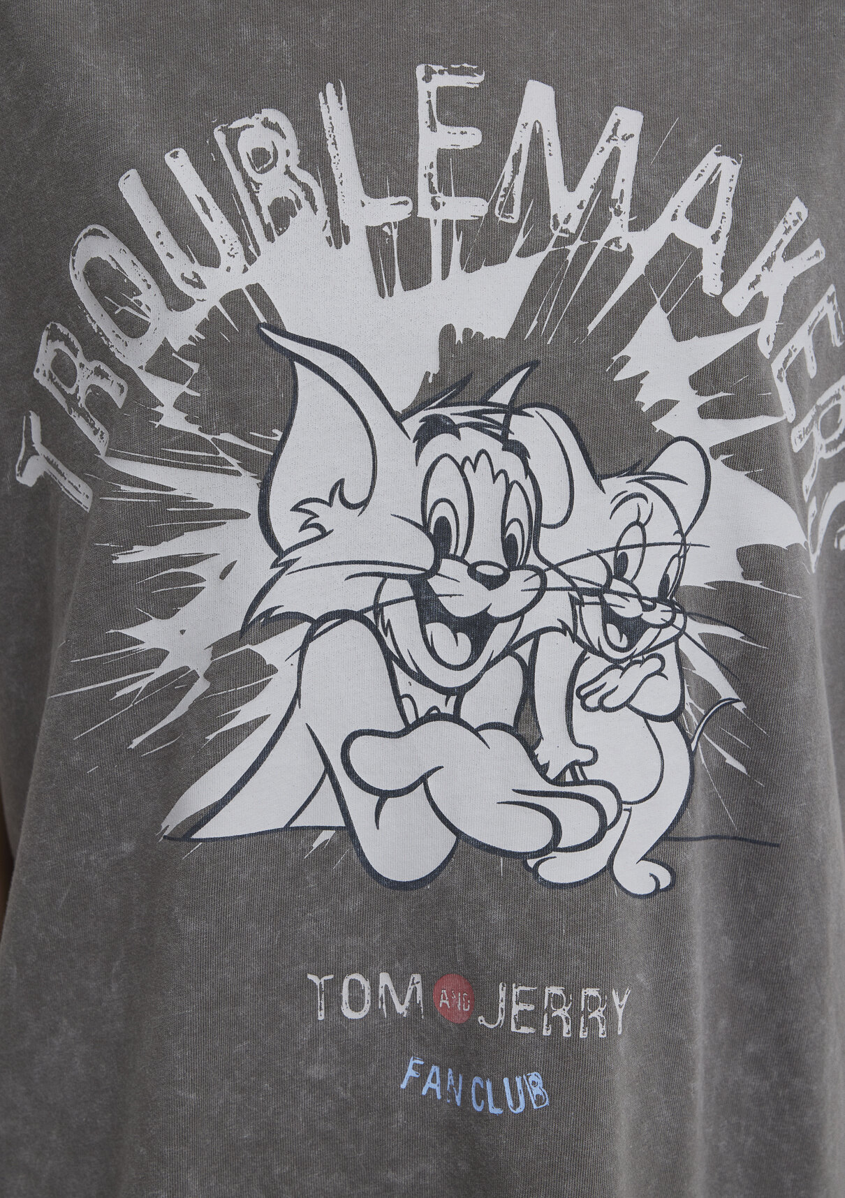 Mavi Tom ve Jerry Baskılı Haki Tişört görsel 7