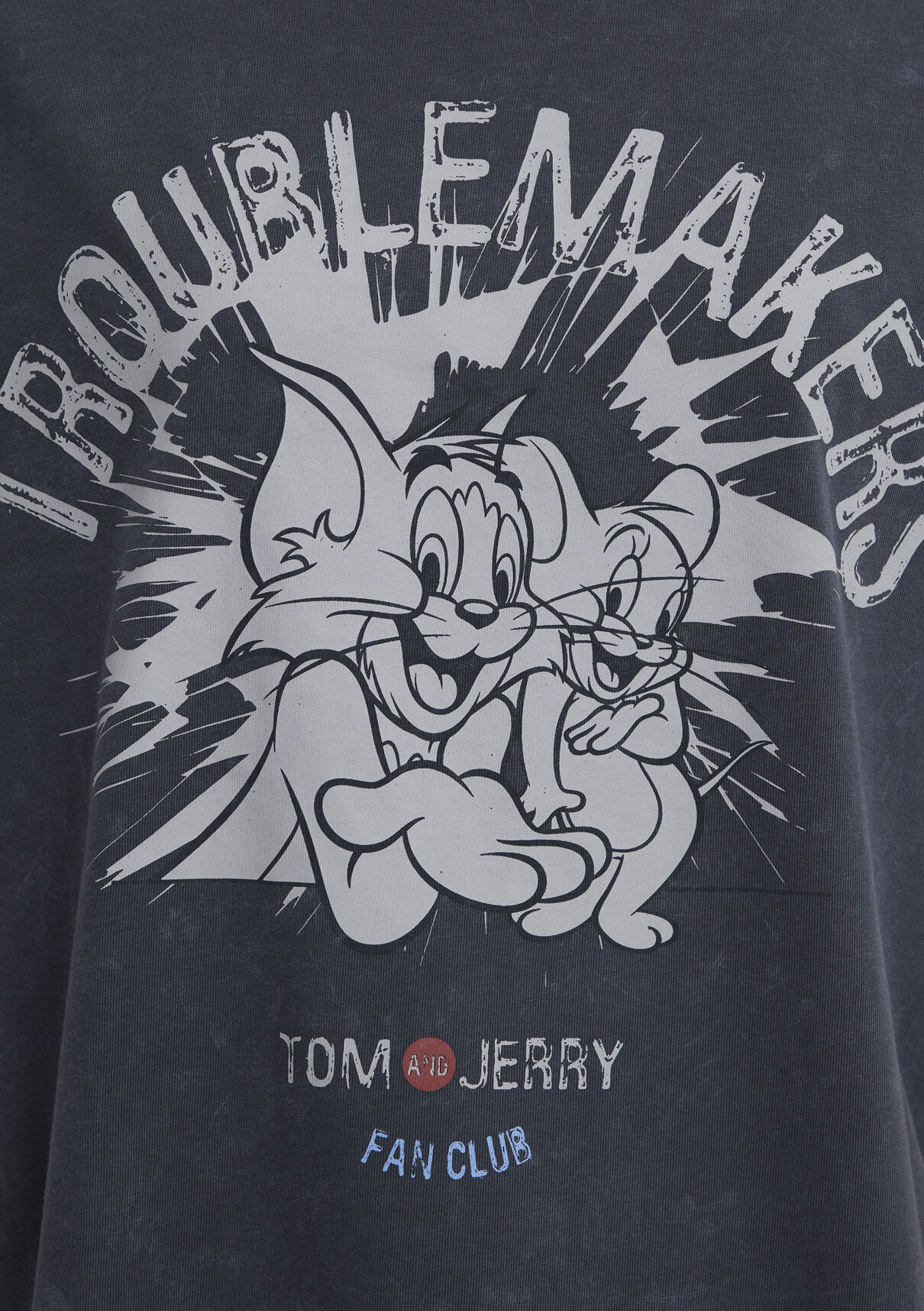 Mavi Tom ve Jerry Baskılı Antrasit Tişört görsel 8
