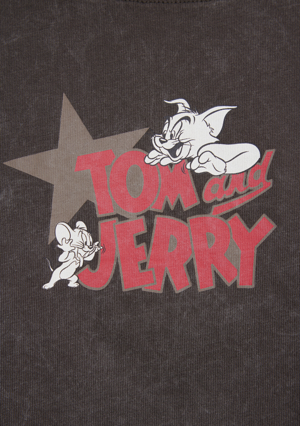 Mavi Tom ve Jerry Baskılı Kahverengi Tişört görsel 8