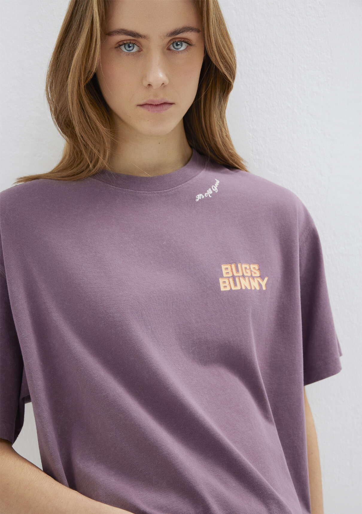 Mavi Bugs Bunny Baskılı Mor Tişört