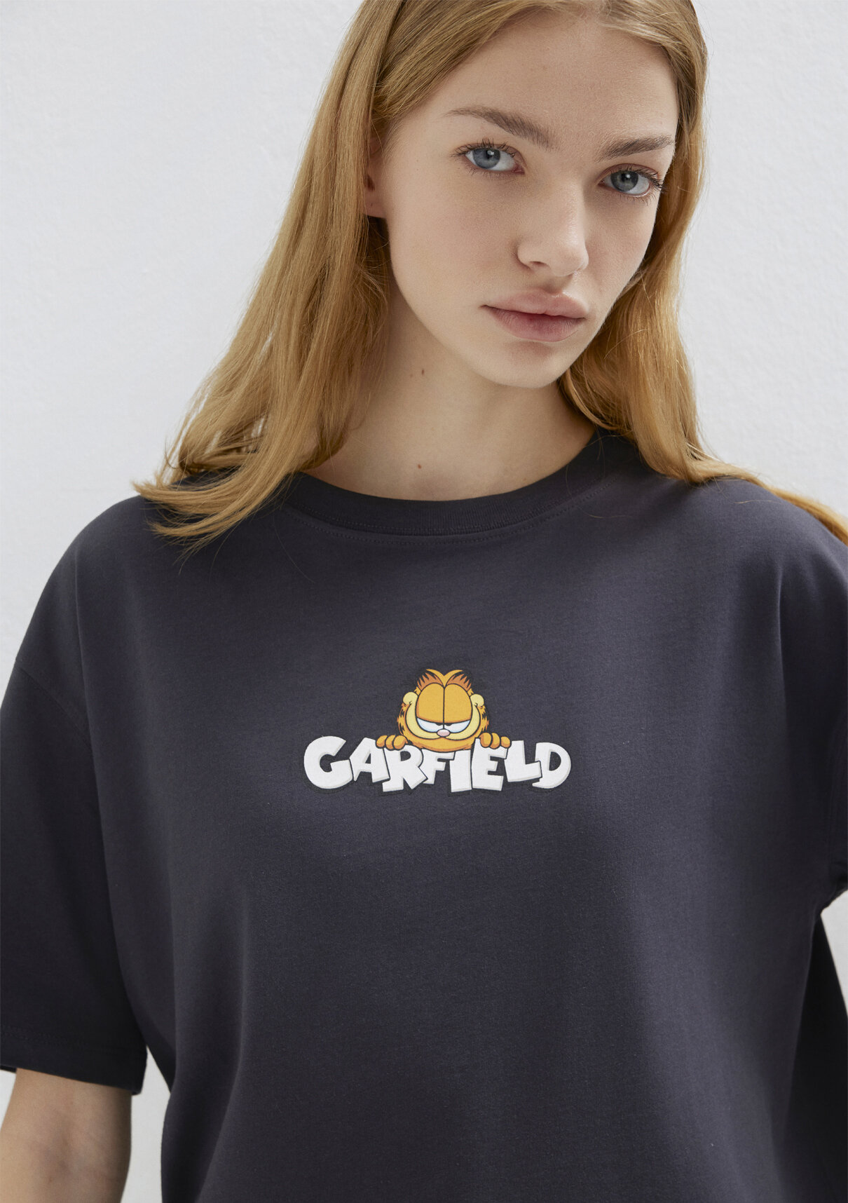 Mavi Garfield Baskılı Antrasit Tişört görsel 3