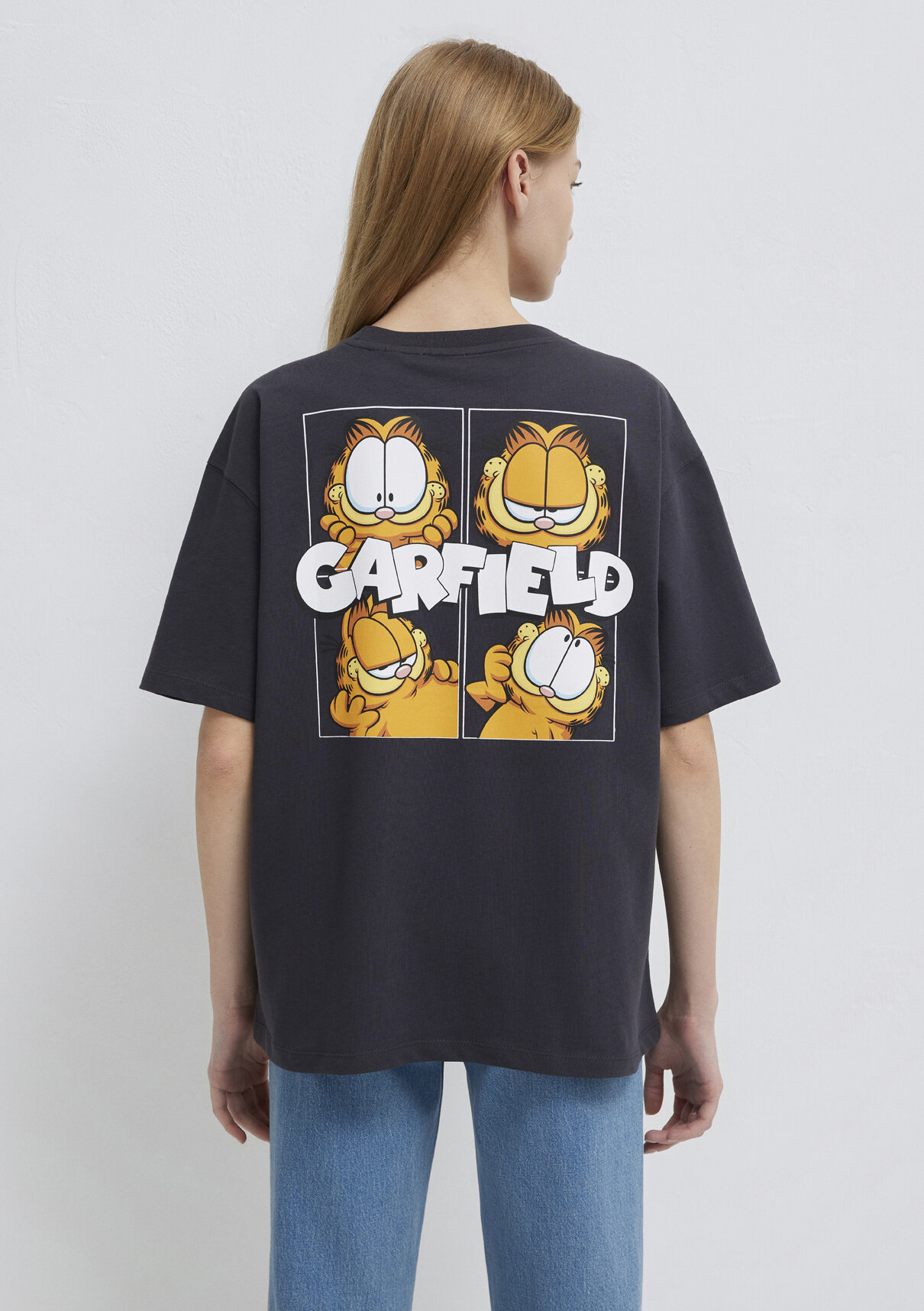 Mavi Garfield Baskılı Antrasit Tişört görsel 6
