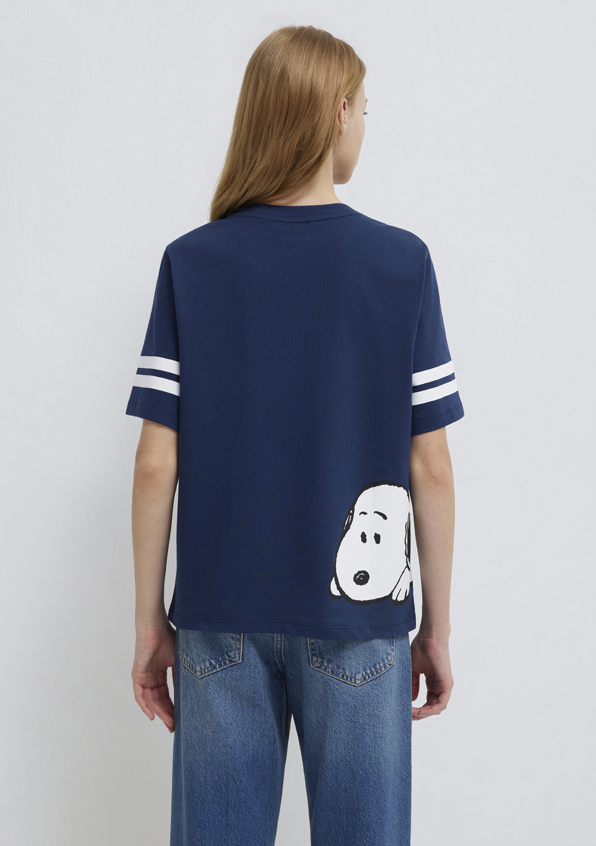 Mavi Snoopy Baskılı Lacivert Tişört görsel 6
