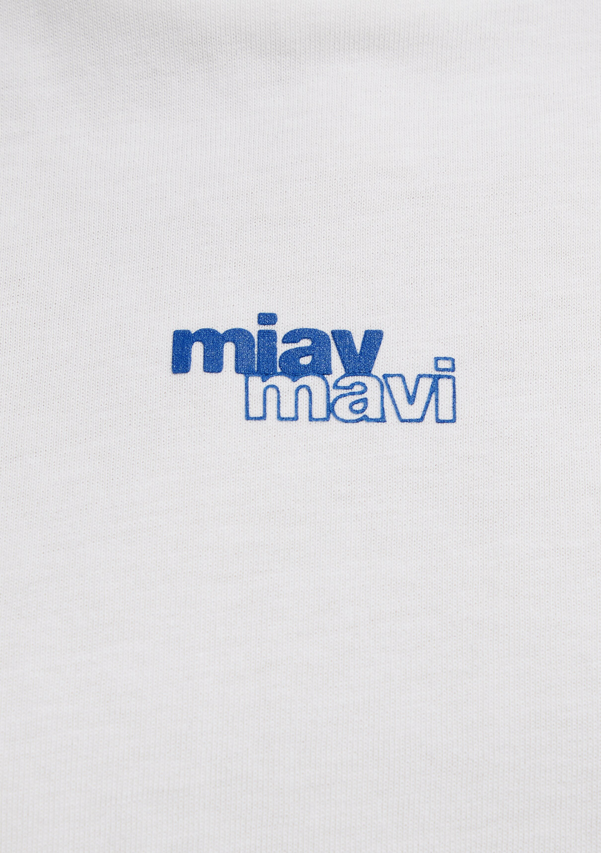Mavi Miav Baskılı Ekru Tişört görsel 7