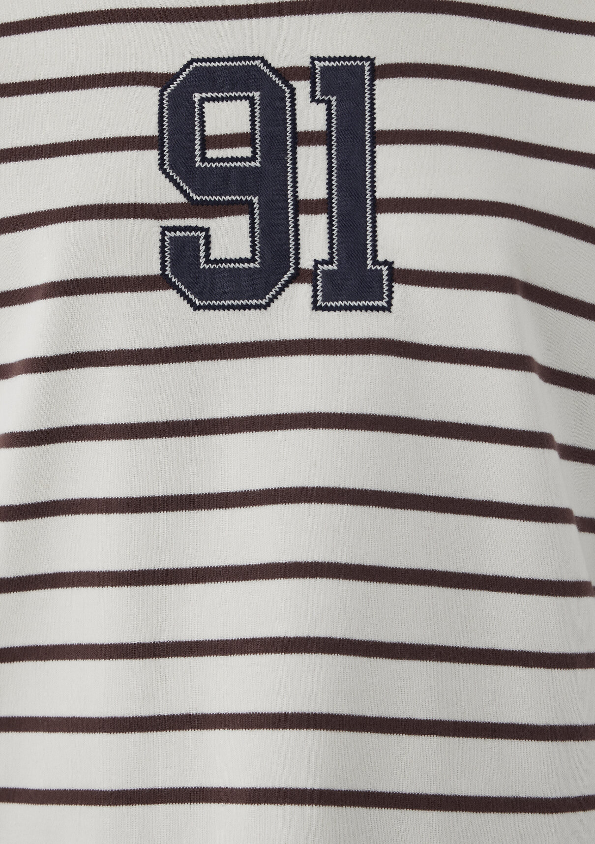 Mavi 91 Patch Detaylı Çizgili Uzun Kollu Tişört görsel 8