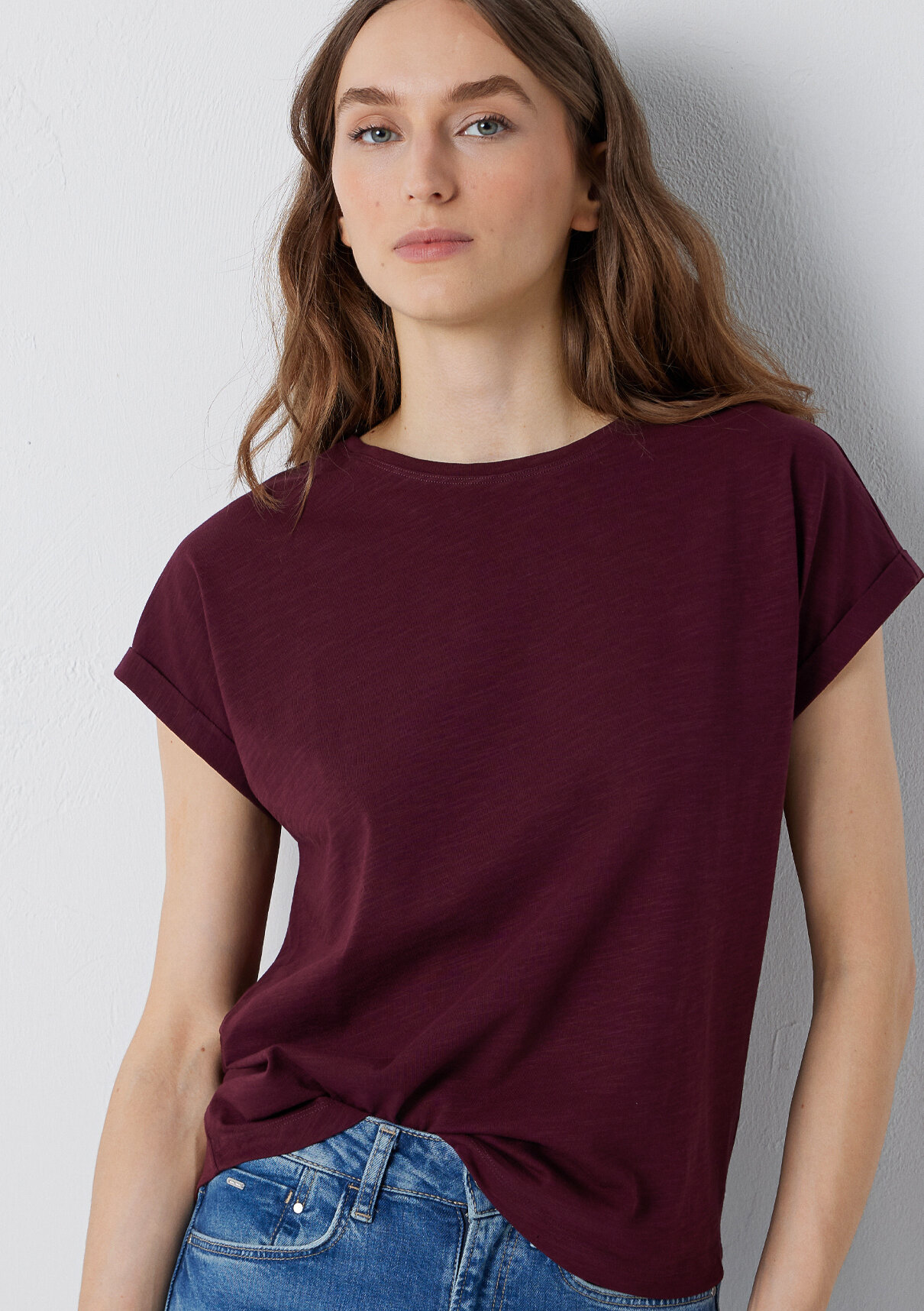 Mavi Bisiklet Yaka Bordo Basic Tişört