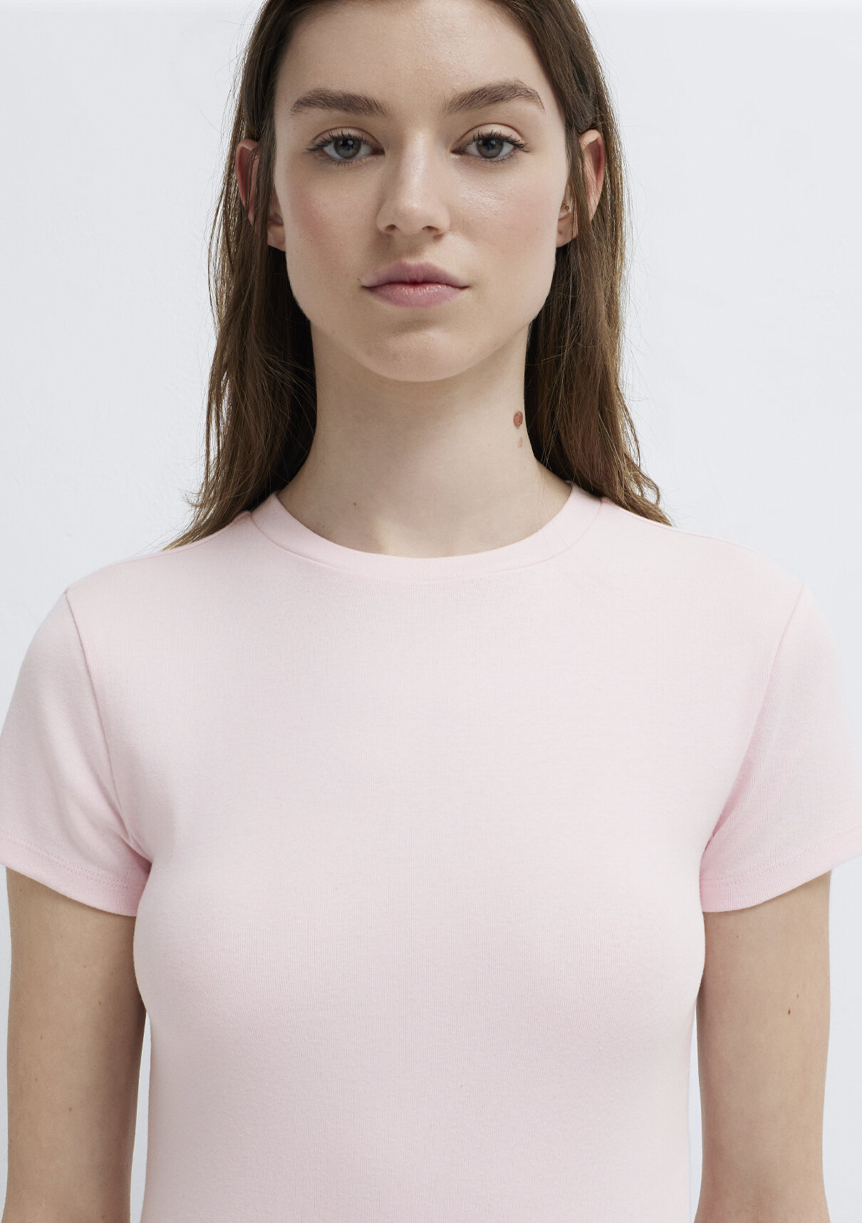Mavi Pembe Basic Crop Tişört görsel 6