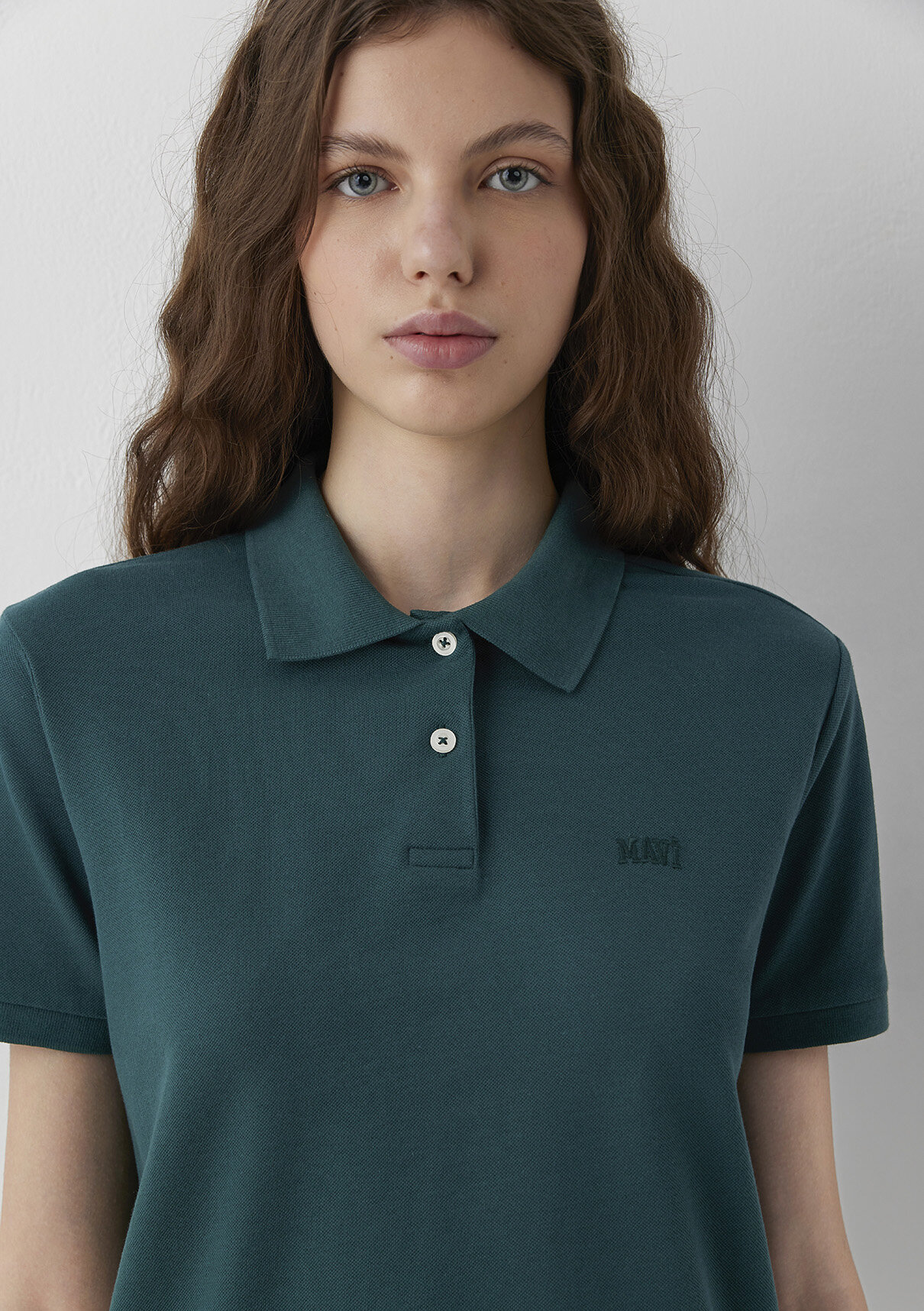 Mavi Logo Baskılı Yeşil Polo Tişört görsel 6