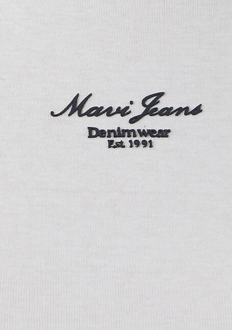 Mavi Logo Baskılı Ekru Tişört görsel 7