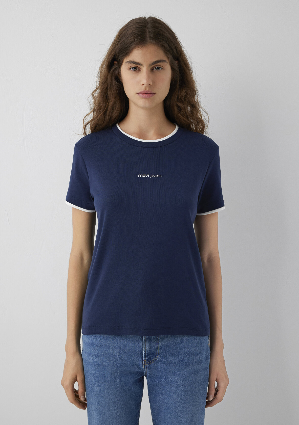 Mavi Jeans Baskılı Lacivert Tişört görsel 2
